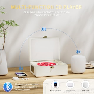 Foto 3 | Foto 3 | Reproductor De Cd Yintiny De Piel Recargable Con Bluetooth 5 - Venta Internacional.