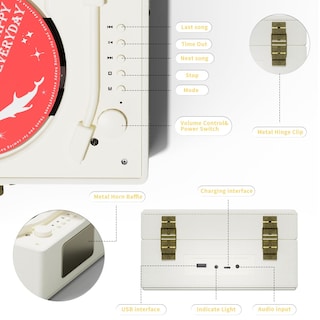 Foto 7 | Foto 7 | Reproductor De Cd Yintiny De Piel Recargable Con Bluetooth 5 - Venta Internacional.
