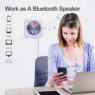 Foto 5 | Foto 5 | Reproductor De Cd Portátil Micocious Con Bluetooth Y Radio Fm - Venta Internacional.