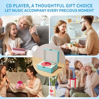 Foto 6 | Foto 6 | Reproductor De Cd Yintiny Blue Time Music Box Con Altavoz Recargable - Venta Internacional.