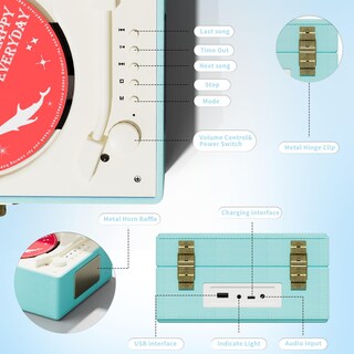 Foto 7 | Foto 7 | Reproductor De Cd Yintiny Blue Time Music Box Con Altavoz Recargable - Venta Internacional.