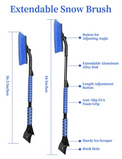 Foto 6 | Foto 6 | Snow Brush Heeya 112 Cm Con Raspador Para Parabrisas De Coche, Color Azul - Venta Internacional.