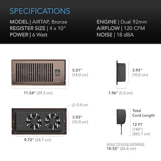 Foto 6 | Foto 6 | Ventilador Register Booster Ac Infinity Airtap T4 Con Termostato - Venta Internacional.