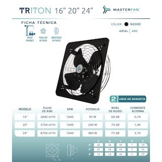 Foto 3 | Foto 3 | Extractor de Aire 24'' Tritón Masterfan