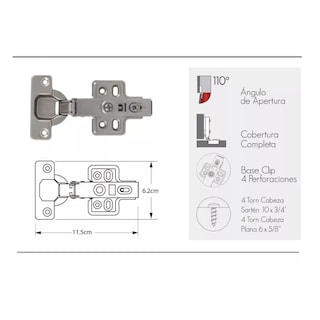 Foto 3 | Foto 3 | Kit Bisagra Bidimensional Recta Cierre Suave Níquel Eo Safe Imports ESI-11481 Plateados 16 Piezas