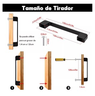 Foto 3 | Foto 3 | Jaladera Tirador Lab.g Manija De Dedos Para Armario Cajón 12 Pcs Negro