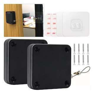 Foto 5 | Foto 5 | Cierra Puertas Automático Sin Perforaciones Soporte 6.4 Cm 2 Pzs Negro
