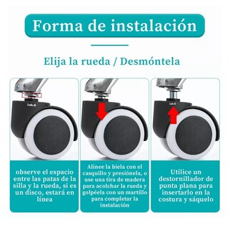 Foto 2 | Foto 2 | Ruedas para Sillas Lab.g 5 Piezas Negras