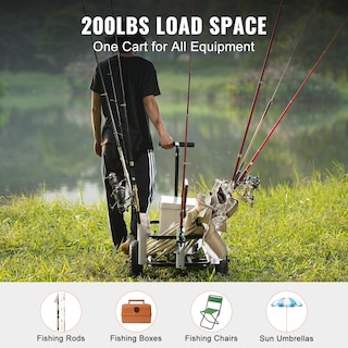 Foto 4 | Foto 4 | Carrito De Pesca De Playa Vevor De 200 Kg De Carga Con Ruedas De 11 Pulgadas Y 7 Soportes Para Cañas - Venta Internacional.