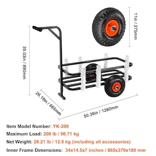 Foto 7 | Foto 7 | Carrito De Pesca De Playa Vevor De 200 Kg De Carga Con Ruedas De 11 Pulgadas Y 7 Soportes Para Cañas - Venta Internacional.