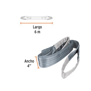 Foto 2 | Foto 2 | Eslinga de Poliéster Truper Esli406 Gris 4'' x 6 m Capacidad de Carga 4000 kg