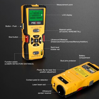 Foto 7 | Foto 7 | Stud Finder Prexiso Preciso 5 En 1 Con Medición Y Nivel Láser - Venta Internacional.