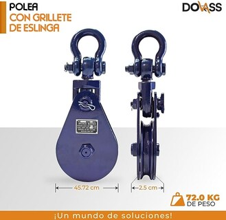Foto 3 | Foto 3 | Polea con Grillete de Eslinga Karlen 45.72 cm Azul Capacidad 15 Toneladas Cuerda 1 Pulg