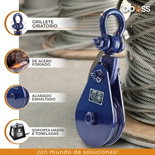 Foto 5 | Foto 5 | Polea con Grillete de Eslinga Karlen 30.48 cm Azul Capacidad 8 Toneladas Cuerda 3/4 Pulg