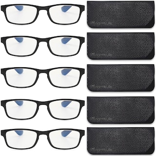 Foto 1 | Foto 1 | Magma Life Lentes Lectura Y Computadora 5 Piezas Con Blue Light Y Armazón Negro (1 Dioptría Multicolor)