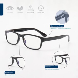 Foto 7 | Foto 7 | Magma Life Lentes Blue Light Sin Aumento Set De 5 Gafas Con Armazón Negro Para Computadora Y Lectura Hombre Y Mujer