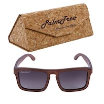 Gafas Roots Polarized, Palmtree, Mxspi-001, Grey, Polarizado+uv400, Marco De Madera, Marrón Oscuro