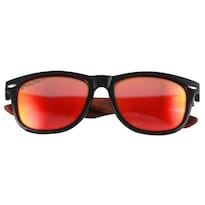 Anteojos De Sol A La Moda, Palmtree, Mxfhz-006, Red, Polarizado+uv400, Policarbonato, Polipropileno, Madera De Caoba Roj