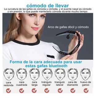 Foto 5 | Foto 5 | Gafas de Sol Bluetooth con Audífonos Inalámbricos y Reducción de Ruido