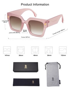 Foto 5 | Foto 5 | Gafas De Sol Sojos Vintage Oversized Square Sj2194 Para Mujer - Venta Internacional.