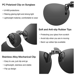 Foto 4 | Foto 4 | Gafas De Sol Con Clip Splaks, Redondas, Polarizadas, Unisex, Abatibles - Venta Internacional.