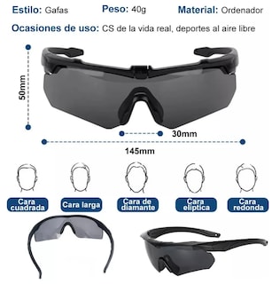 Foto 4 | Foto 4 | Lentes Xtellar Tácticos Militares Premium Con Mica Protectora Y Accesorios