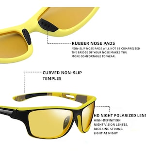 Foto 4 | Foto 4 | Lentes De Sol Lab.g Polarizados Hombres Protección Uv400 2 Piezas Negro Amarillo