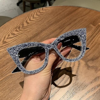 Foto 3 | Foto 3 | Gafas De Sol Huoguo De Gran Tamaño Con Forma De Ojo De Gato Hechas A Mano Para Mujer Color Azul - Venta Internacional.