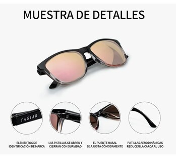 Foto 4 | Foto 4 | Lentes De Sol Tagiar Lentes Para Hombre Y Muje Dorado Rosa