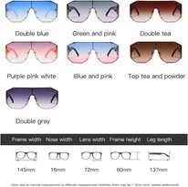 Gafas De Sol Huoguo Fashion De Gran Tamaño Sin Montura - Venta Internacional.