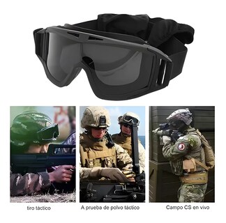Foto 4 | Foto 4 | Gafas Tácticas Goggle Militares Policia Careta Gafas Negro Amarillo