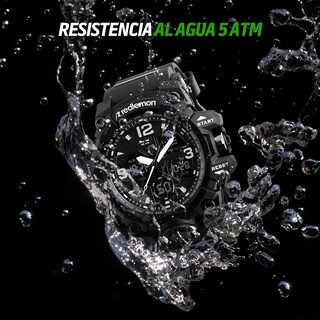 Foto 3 | Foto 3 | Reloj Digital y Análogo Sport Contra Agua Alarma Redlemon 1155b color Negro