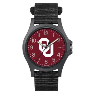 Foto 1 | Foto 1 | Venta Internacional - Timex Men's Collegiate Pride 40 Mm Reloj - Oklahoma Sooners Con Correa De Revisión Rápida Negra