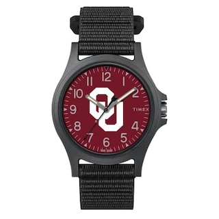 Foto 2 | Foto 3 | Venta Internacional - Timex Men's Collegiate Pride 40 Mm Reloj - Oklahoma Sooners Con Correa De Revisión Rápida Negra