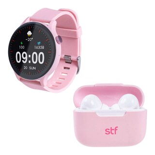 Foto 3 | Foto 3 | Kit Stf Smartwatch Reloj Kronos Sound Pack + Audífonos True Wireless Rosa