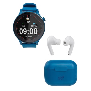 Foto 1 | Foto 1 | Kit Smartwatch Stf Reloj Kronos Sound Pack + Audífonos Tws Azul