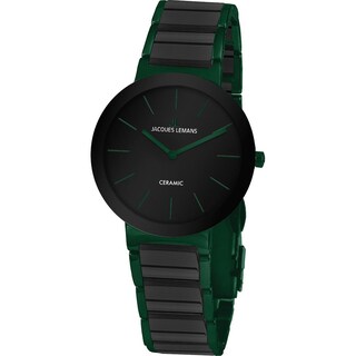 Foto 1 | Foto 1 | Reloj Jacques Lemans 42-8k Ceramic Cáratula Negra Con Detalles Verdes-negro