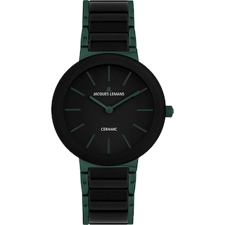 Foto 2 | Foto 2 | Reloj Jacques Lemans 42-8k Ceramic Cáratula Negra Con Detalles Verdes-negro