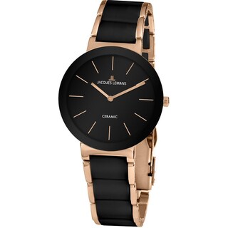 Foto 1 | Foto 1 | Reloj Jacques Lemans 42-8c Ceramic Cáratula Negra Con Detalles Oro Rosa-negro