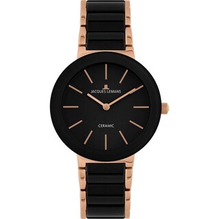 Foto 2 | Foto 2 | Reloj Jacques Lemans 42-8c Ceramic Cáratula Negra Con Detalles Oro Rosa-negro