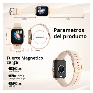 Foto 4 | Foto 4 | Smartwatch Belug Reloj Inteligente Bluetooth Dorado