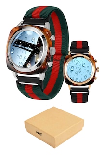 Foto 1 | Foto 1 | Smartwatch Reloj Inteligente Llamadas Tela Nailon Plateado Rojo Plateado