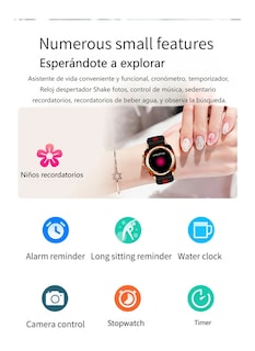 Foto 2 | Foto 2 | Smartwatch Reloj Inteligente Llamadas Tela Nailon Plateado Rojo Plateado