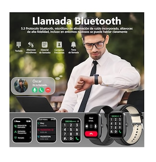 Foto 2 | Foto 2 | Reloj Smartwatch Reloj Inteligente Bluetooth Llamada Alexa Negro