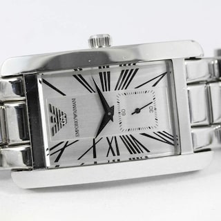 Foto 6 | Foto 6 | Reloj Emporio Armani Unisex Classic Ar0145 Caja Rectangular 30mm Diámetro Acero Inoxidable Cierre Hebilla Movimiento Cuarzo