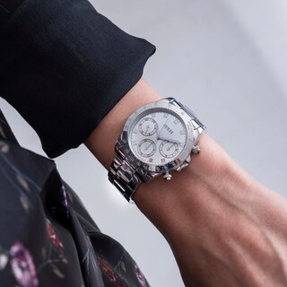 Foto 7 | Foto 7 | Reloj Guess Unisex Eclipse Gw0314l1 Caja Redonda 38mm Diámetro Acero Inoxidable Cierre Desplegable Movimiento Cuarzo