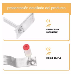 Foto 4 | Foto 4 | Grapas Para Tubos De 20mm For Pistola De Clavos 100 Piezas Plata/blanco