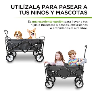 Foto 7 | Foto 7 | Carrito Plegable Para Exterior Tipo Vagon Multiusos Hasta 70kg, Hikeo, Negro, 83306-bl