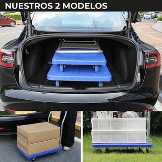 Foto 7 | Foto 7 | Chic-fantasy Carro Plataforma De Carga Plegable Carrito De Carga Manual Con 3 Ruedas 360° Freno Y 2 Fijas Uso Rudo Cap 600 Kg