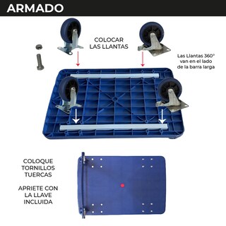 Foto 7 | Foto 7 | Chic-fantasy Carro Plataforma De Carga Plegable Carrito De Carga Manual Con 2 Ruedas 360° Freno Y 2 Fijas Uso Rudo Cap 400 Kg